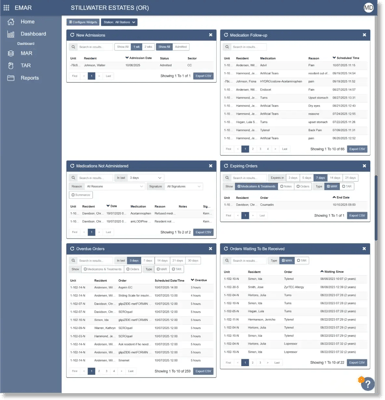 Eldermark eMAR — resident medication list view