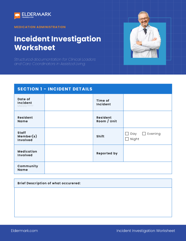 Medication Administration Incident Investigation Worksheet cover