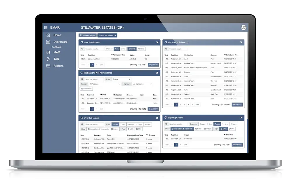 Eldermark eMAR screenshot on iMac